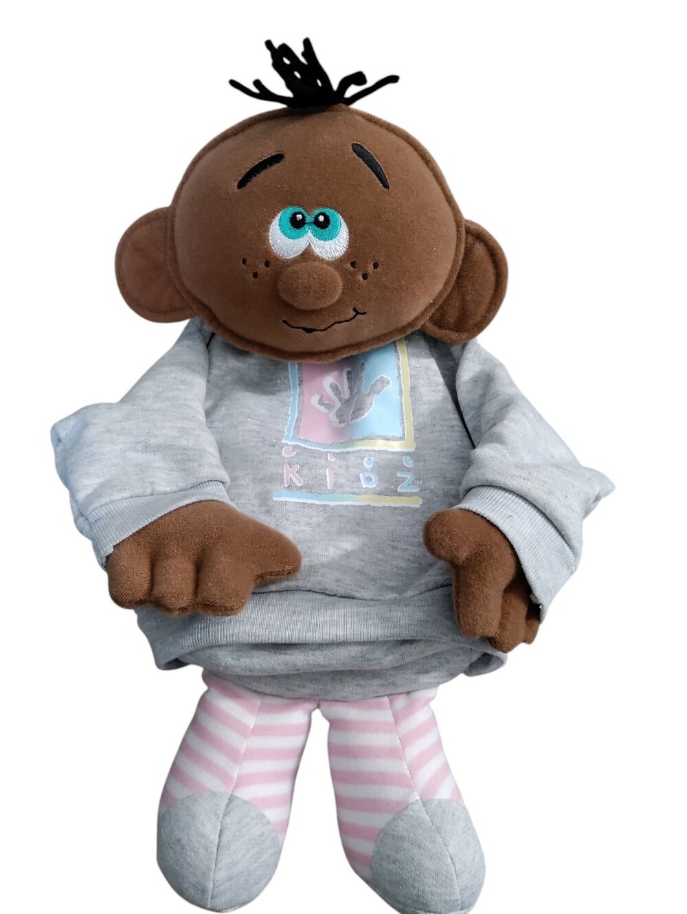 90s Imagination Factory Club Kidz Plush Rag Doll Brown Skin Tone Huggable